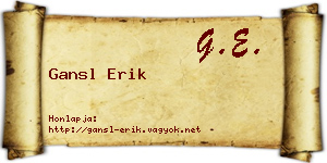 Gansl Erik névjegykártya